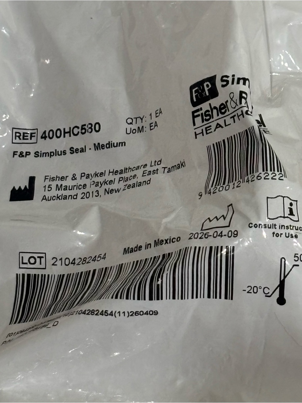 Fisher &  Paykel Simplus Full Face‎ Cushion Seal 400HC580 Medium